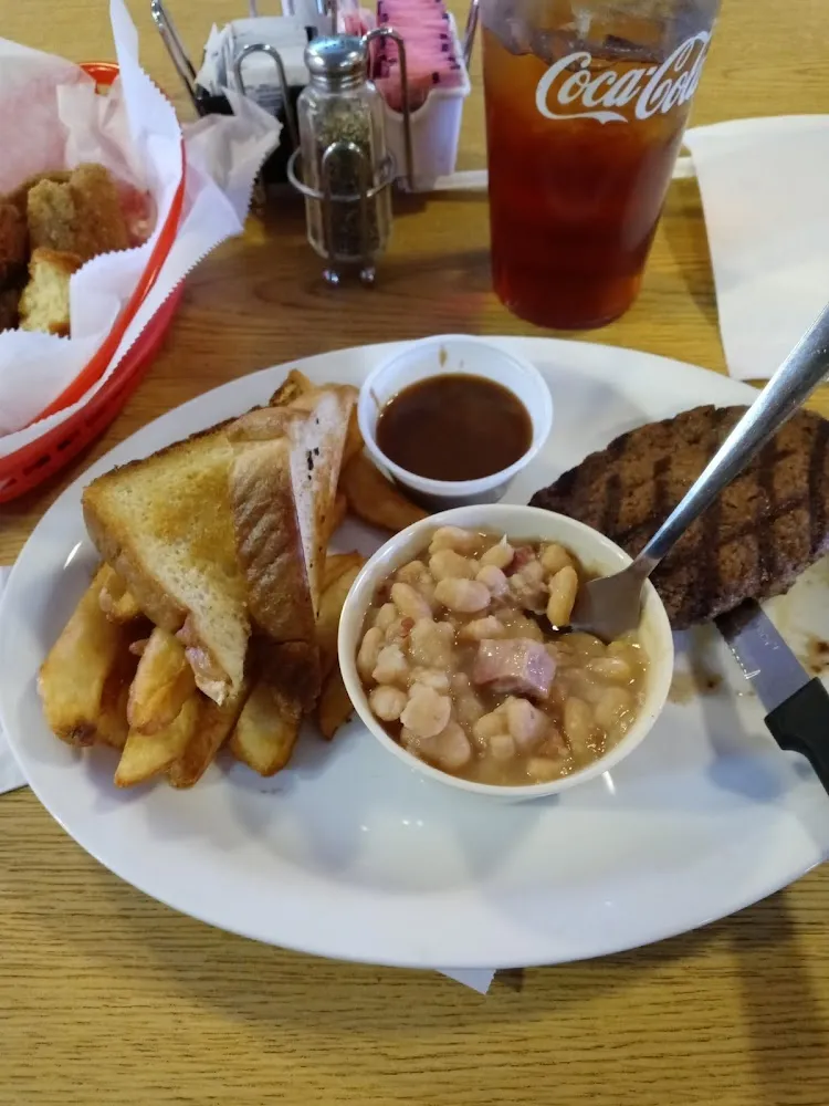 Hamburger Steak and Fish Dinner
